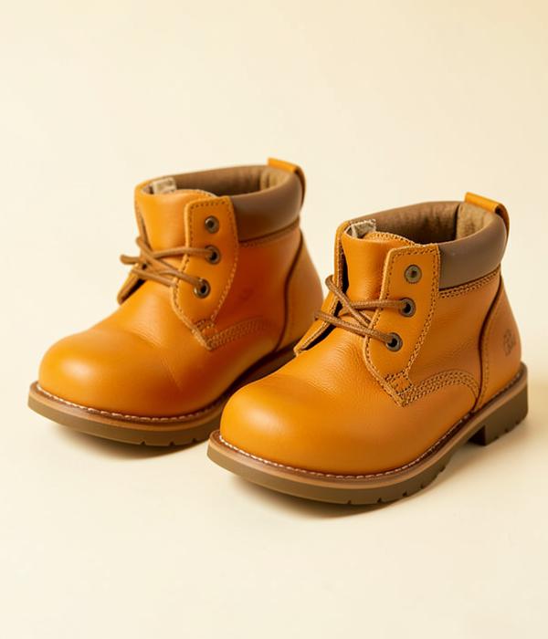Leren laarsjes, tan — Schoenen, maat 31